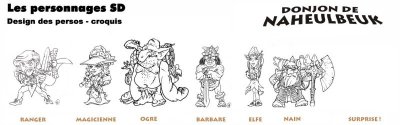 croquis des 6 personnages
